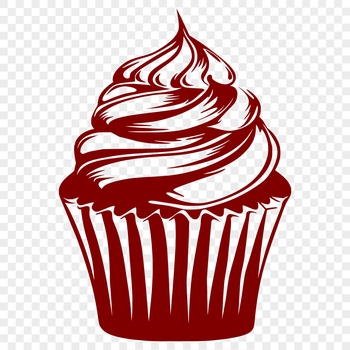 A colorful illustration of a single cupcake on a white background, ideal for vector design projects.