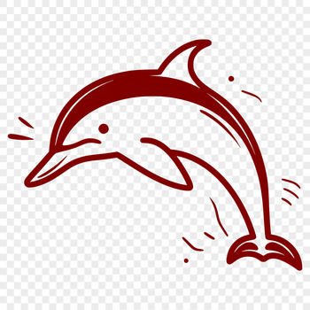 A detailed illustration of a dolphin in full body pose.