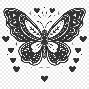 A colorful butterfly with intricate details and full-body design, suitable for gardening projects and craft applications.