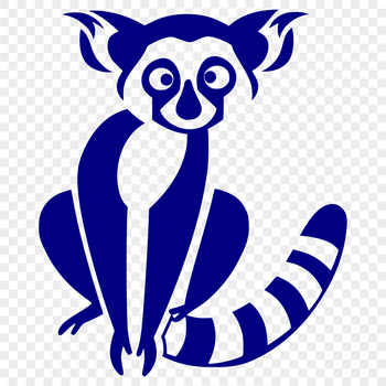 A high-resolution illustration of a lemur in full-body view, suitable for vector design projects.