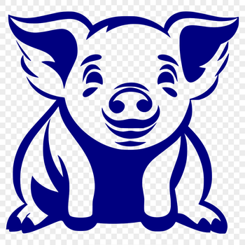 A sitting farm animal with a full body shape, suitable for clip art or vector design.
