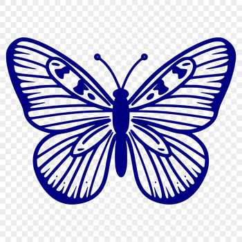 A colorful illustration of a butterfly's full body, suitable for clip art and vector design projects.