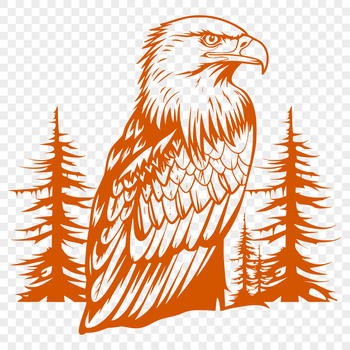 A detailed illustration of a full-body eagle perched on a branch, suitable for vector design and commercial or personal use.