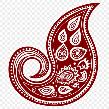 A stylized paisley shape with intricate details, suitable for vector art and cutting machine designs.