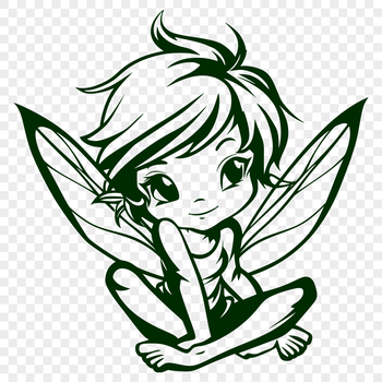Illustrative fairy character with full-body design in vector format.