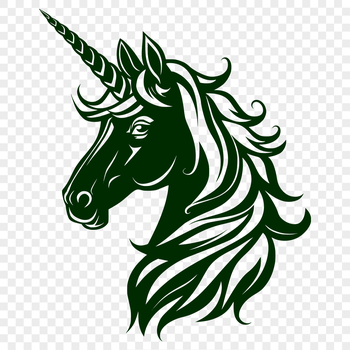 A detailed illustration of a mythical creature's head, suitable for use in fairy tale designs.