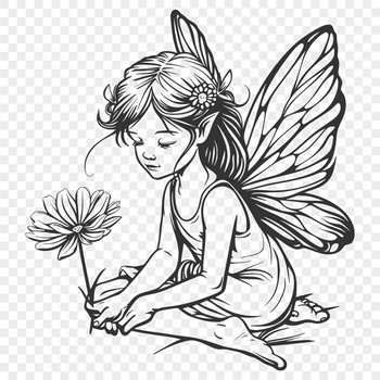 A mythical creature from a fairy tale, depicted in full-body form with floral elements integrated into its design.
