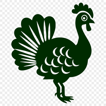 A detailed vector drawing of a turkey, suitable for various digital and craft applications.