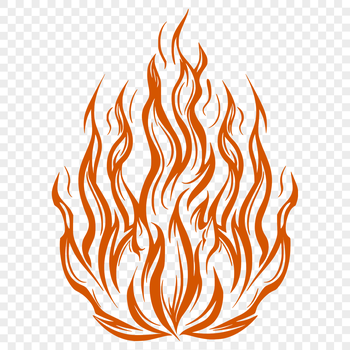 A graphic illustration of flames in various shapes and sizes.
