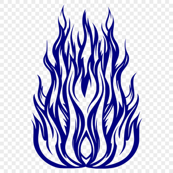 A digital representation of fire in the shape of a flame, suitable for cutting machines or graphic design.