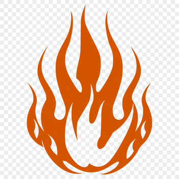 A stylized illustration of flames in various shapes and sizes, suitable for vector graphics design.