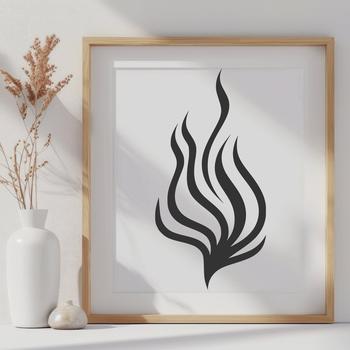 A digital illustration of a flame shape in vector format.