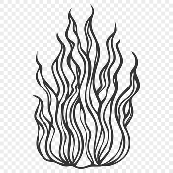 A stylized illustration of flames with intricate details, suitable for graphic design and digital art.