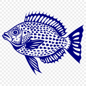A detailed illustration of a full-body fish with distinctive features.
