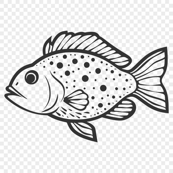 A detailed illustration of a crappie fish in full body form, suitable for vector design.