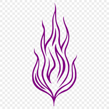 A stylized illustration of intense flames in a bold vector shape.
