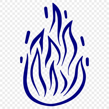 A stylized illustration of a flame in vector format, suitable for use in graphic design projects.