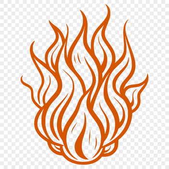 SVG illustration of a flame shape with flickering edges, ideal for vector design and cutting machine projects.