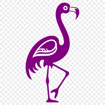 A detailed illustration of a flamingo bird in full body pose, suitable for vector designs and digital crafting projects.