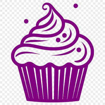 A digital clip art design of a single serving dessert cake.