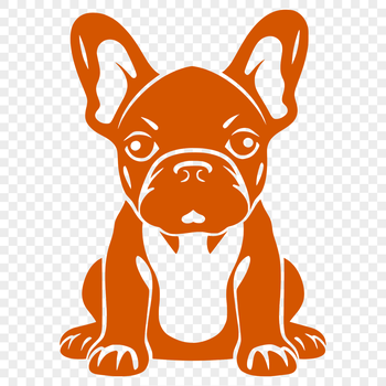 A full-body illustration of a sitting French Bulldog, suitable for vector art projects.
