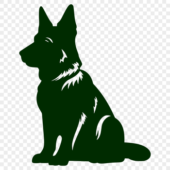 A detailed illustration of a German Shepherd dog in full body pose, suitable for various design applications.
