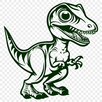 A prehistoric baby dinosaur in full body pose, suitable for digital designs.