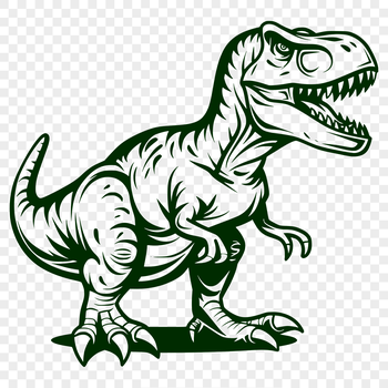 A prehistoric dinosaur in full body, suitable as a vector design template.