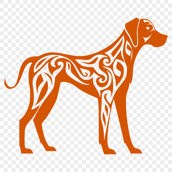 A detailed illustration of a standing Great Dane from the full body, suitable for customization.