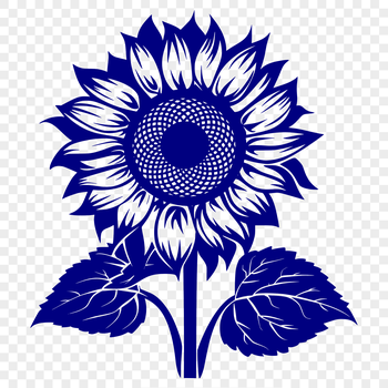 A large, bright yellow sunflower with dark center and green stem.