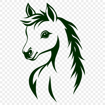 A detailed illustration of a horse in vector format, suitable for cutting machines like Cricut.