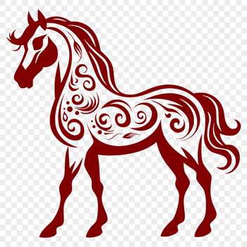 A full-body illustration of a horse in vector format, suitable for various applications.