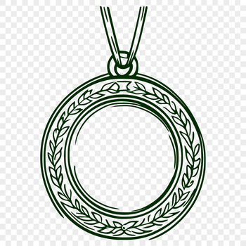 A digital graphic representation of a medal, suitable for vector designs and cutting machine projects.