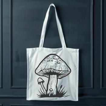 A simple mushroom illustration in vector format for graphic design and digital crafting projects.