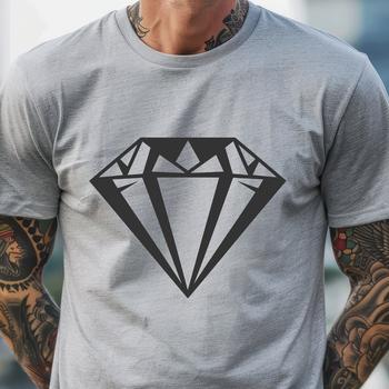 A geometric shape with multiple diamond facets, suitable for cutting machine designs and vector art.