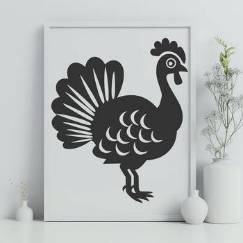 Detailed vector graphic of a farm animal turkey, ideal for clip art projects, commercial designs, and personal artwork.