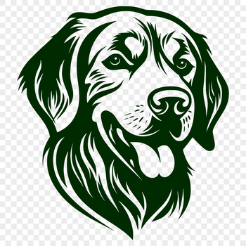 A golden-colored dog with a wagging tail and floppy ears, making it a great clip art design for pet owners.
