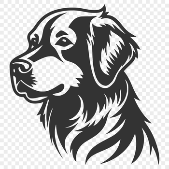 A close-up illustration of a Golden Retriever's head, ideal for use in vector art designs.