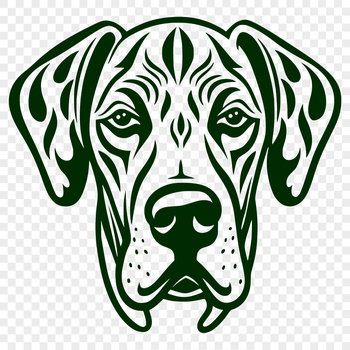 An SVG vector graphic of a large dog breed, specifically the Great Dane.