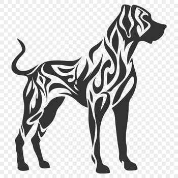 A detailed illustration of a Great Dane in full-body pose.