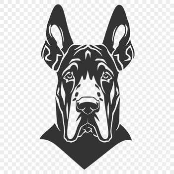 Vector graphic representation of a majestic Great Dane dog breed.