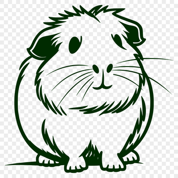 Guinea pig in a playful pose, suitable for crafting or design.