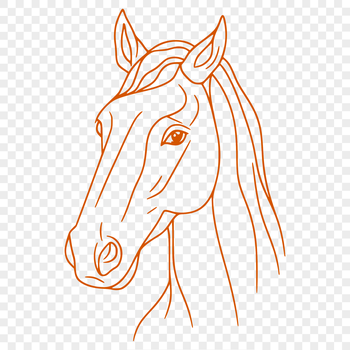 A detailed horse silhouette in vector format suitable for digital cutting machines like Cricut.