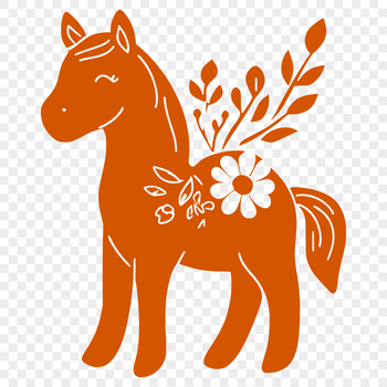 A full-body horse illustration in vector format.