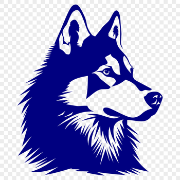 A high-quality digital illustration of a Siberian Husky's head, suitable for personal or commercial design projects.