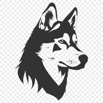 A Siberian Husky dog's head in vector format.