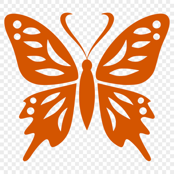 A colorful, detailed illustration of a butterfly's full body, suitable for gardening and crafting projects.