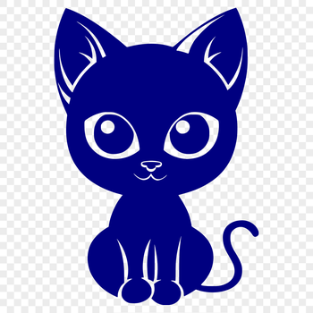 A digital illustration of a sitting kitten in full body view, suitable for vector art projects.