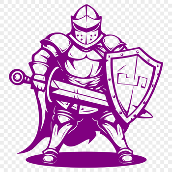 A medieval knight in full armor, illustrated as a vector design suitable for cutting machines and laser cutters.