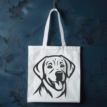 A simple line drawing of a Labrador Retriever's head, suitable for clip art or vector design projects.